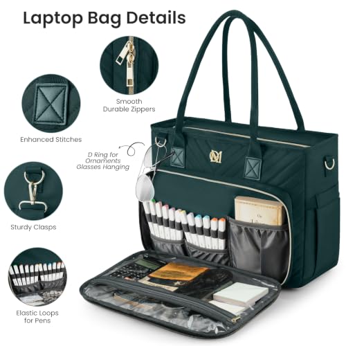 Image of Teacher Tote Bag for Women,Laptop Work Bag for Business Travel,Quilted Nurse Bible Computer Bag Briefcase Gift