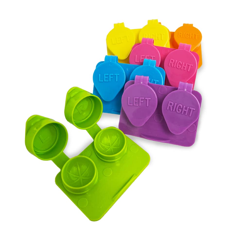 AmconContact Lenses Cases Flat Ribbed Extra Deep Well - Assorted, 6 Pack Mix