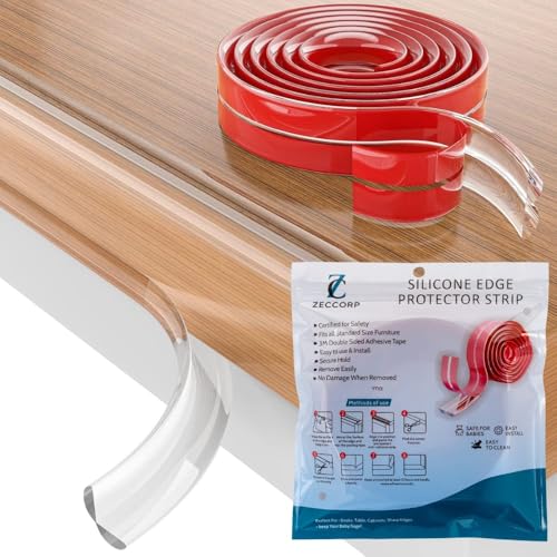 Image of Zeccorp 1-Meter Silicone Edge Protector Strip, Baby Proofing Edge & Corner Guard, Child Safety Cushion for Furniture, Desks, Sharp Corners - Soft & Durable for Kids(1 Meter)