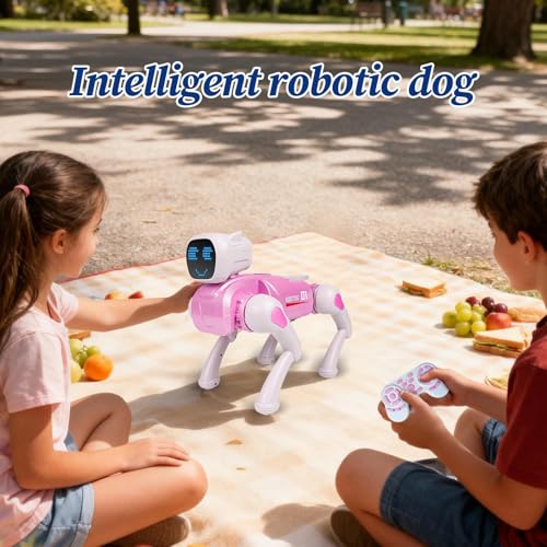 Chien robot télécommandé interactif qui marche - Jouet intelligent