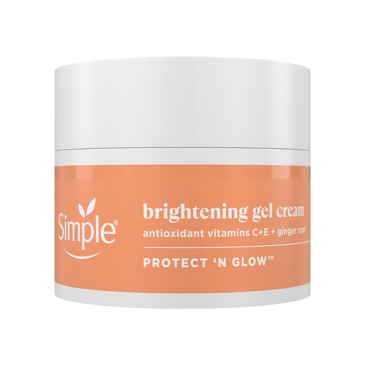 Simple Protect 'N' Glow Brightening Gel Face Cream Facial Moisturiser With Antioxidant Vitamins C & E And Ginger Root For A Radiant Glow 50 ml