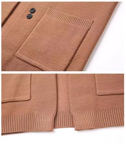 Men's Stand-Collar Knit Cardigan, Casual Warm, Solid Color Pocket Sweater4