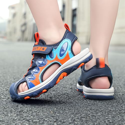 IWIHMIV Boys Outdoor Sandals Toddler Water Shoes Outdoor Non Slip Lightweight Breathable Closed Toe Sport Beach Sandals4