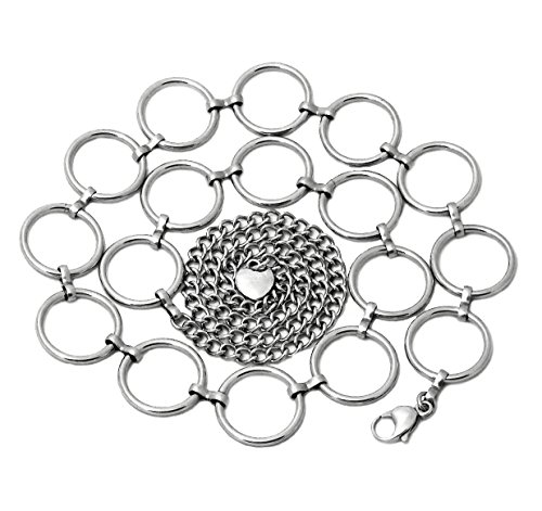 Fashion 21 Women's Stainless Steel O Ring Hoop Link Chain Belt - Sturdy, No Change Color