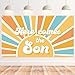 G1ngtar Here Comes The Son Baby Shower Backdrop Banner Boho Sun Retro Muted Sunrise Fabric Wall Hanging Decor Birthday Party Photo Background First Trip Around The Sun Decorations Supplies for Boys