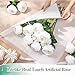 Giegxin 20 Pcs Real Touch Peonies Austin Roses Artificial Flowers, Faux Look Real Long Stems Fake Flower with Big Blooms for Christmas Valentines Wedding Party DIY Arrangement Home Decor(White)