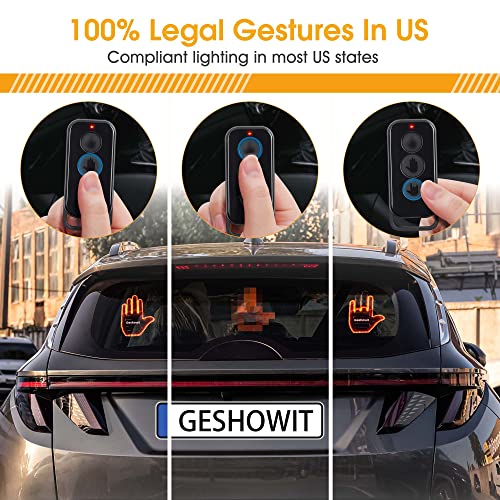 Car Accessories for Men, Car Finger Light with Remote – Give The Bird &amp; Wave &amp; Love to Drivers – Truck Accessories, Finger Flicker LED Hand Gesture Signs, Ideal Gift for Men and Women
