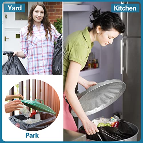 Image of Garbage Bags 13 Gallon Trash Bags 100 Count [Extra Thick][Leak Proof] Tall Kitchen Rubbish Bags Trash Can Liners for Kitchen, Home, Office, School, Hotel, Courtyard, Parties-Black