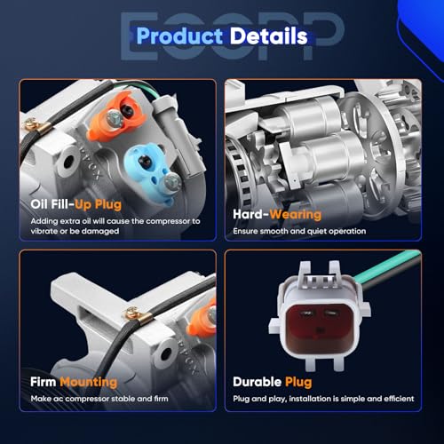 Image of ECCPP AC Compressor for Chrysler 300 for Dodge Charger Magnum 2006-2010 | Fast Cooling AC Compressor with Clutch