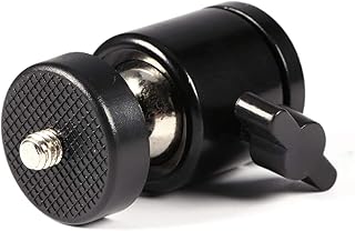 Adaptador de Montagem Em Sapata para tripé Com Cabeça Esférica Mini Suporte para Cabeça Esférica Rotação de 360° para tripé de Câmera de 1/4 e Suporte de Flash de 3/8