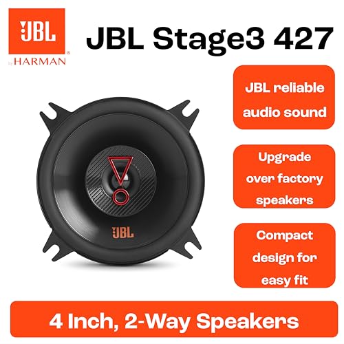 JBL Stage3 427 4 Inch 2-Weg Auto Luidsprekers, 150W Maximaal en 30W RMS, 75Hz-20000Hz Frequentiebereik, 3 Ohm Impedantie, Compact Ontwerp voor een Eenvoudige Upgrade van uw Fabrieks Audiosysteem - Afbeelding 4
