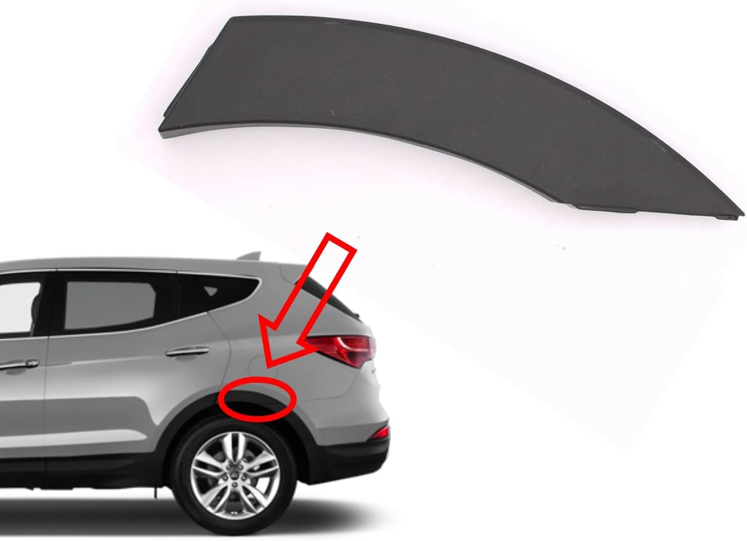 Left Rear Fender Molding Wheel Flare Garnish Fits for 13-18 Santa Fe Sport, Replaces OEM 87741-4Z000 75132-2