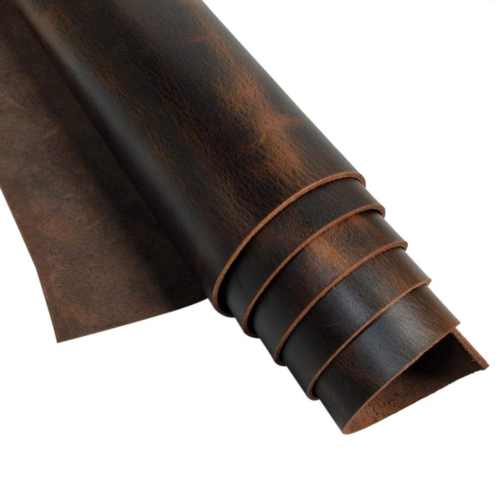 Skórzane arkusze, Kawałki skóry bydlęcej do samodzielnego wyrobu, wielokolorowe, różne rozmiary(Brown,30cm x 15cm)