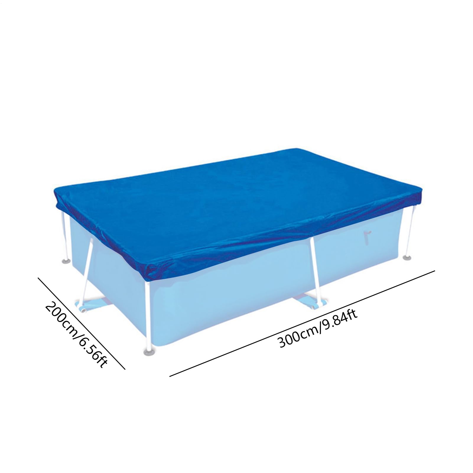 Cubierta rectangular para piscina, 300 x 200 cm, resistente al polvo, cubierta de piscina para marco rectangular