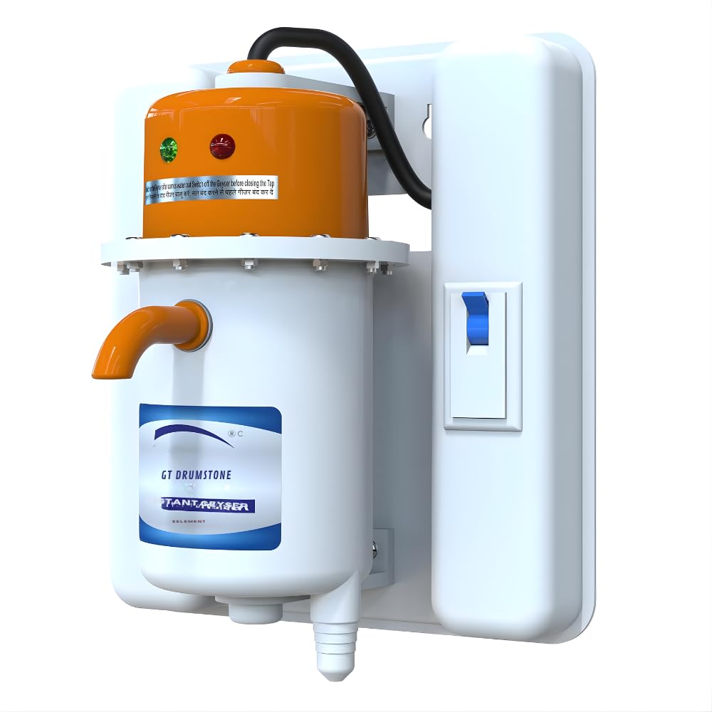 Drumstone® 𝟏𝟓 𝐘𝐞𝐚𝐫𝐬 𝐆𝐮𝐚𝐫𝐚𝐧𝐭𝐞𝐞 Instant Water Geyser 1 Litre Portable Water Heater with MCB & Auto Cut Off |Copper Heating Element | Fast Heating Mini Geyser for Bathroom, Kitchen, Salon-image-9
