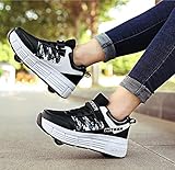 Schuhe Mit Rollen Mädchen Junge Inline Skates Rollschuhe Skateboard Schuhe Rollen Schuhe Sportschuhe Für Erwachsene Und Kinder,Red-39,Black-39