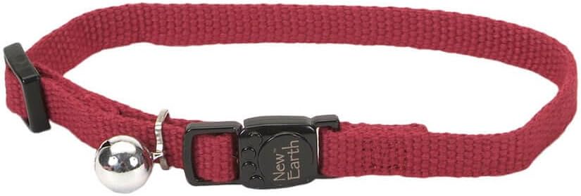 New Earth Soy Cat Collar Three eighths inch x 8-12inch CRANBERRY
