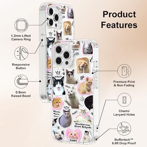 MOSNOVO Case for iPhone 12 & iPhone 12 Pro, [Buffertech 6.6ft Military-Grade Drop Protection] [Anti Peel Off Tech] Clear TPU Bumper Phone Case Cover Design - The Cat Brigade by MOSNOVO - Used condition - Image 6