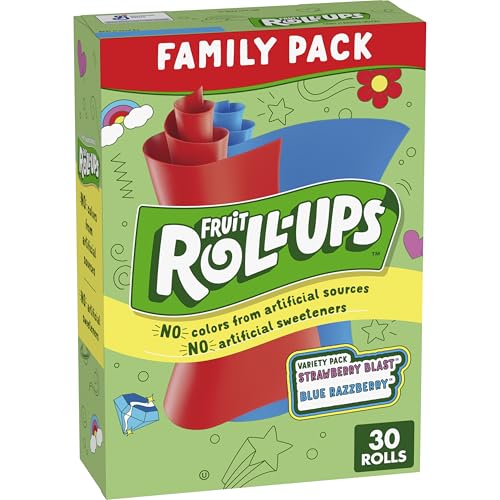 Fruit Roll-Ups Fruit Flavored Snacks, No Colors from Artificial Sources, Gluten Free, Variety Pack, 30 Ct, 15 oz