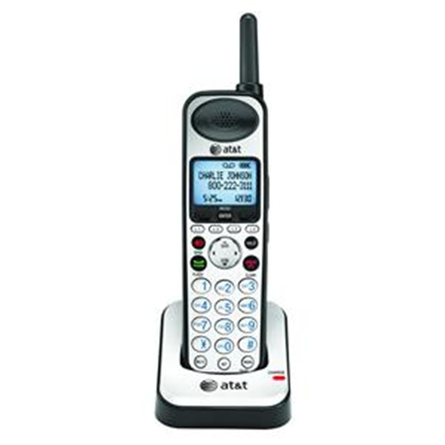 cordless phone with 4 lines in black plastic