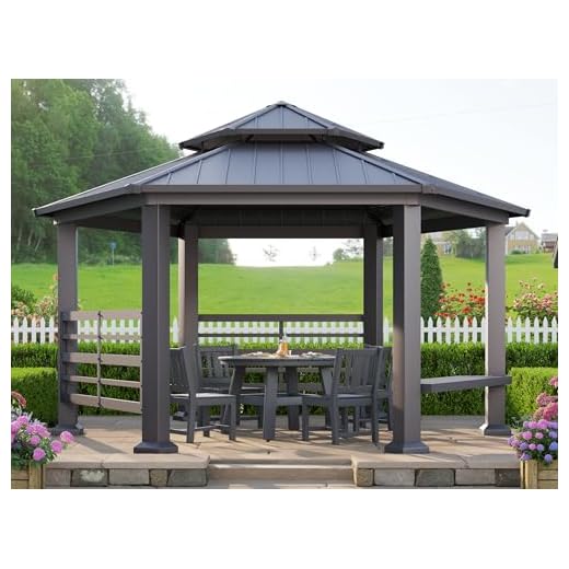 Best garden gazebo with sides Hexagon Hardtop Gazebo for Patio