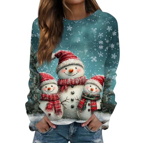 Generisch Damen Weihnachtspulli Glitzer Mode Vintage Elegant Festlich Langarm Sexy Weihnachtspullover Long Schön Silvester Weihnachtsfeier Outfit...