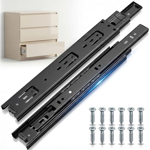 HOMANDS 10 Inch Drawer Slides 1 Pairs (2pcs) Side Mount Rails - Heavy Duty Full Extension Ball Bearing Drawer Slide Glides for Cabinet Kitchen Dresser Runners - Draw Slides Sliders 100Lb Capacity