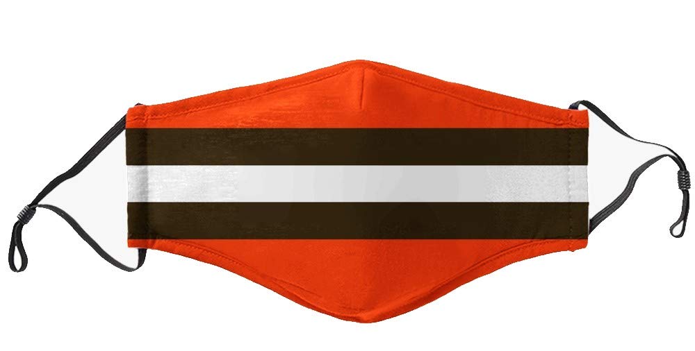 Orange & Brown Stripes Team Mask w/Gray Mask - Face Accessory - Fan Gear