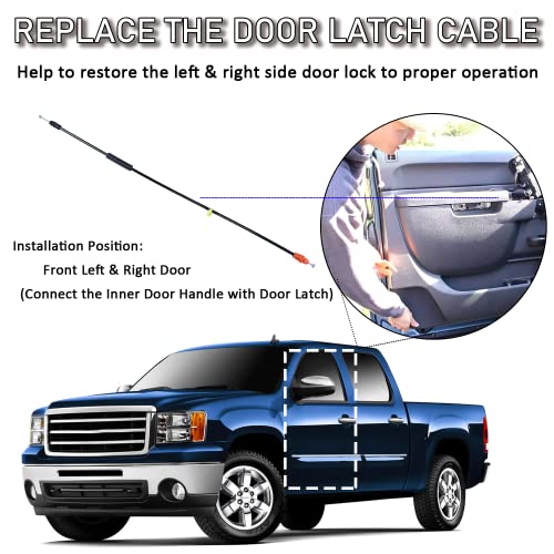 Door Latch Cable Compatible with 2007-2014 Chevy Silverado Tahoe Yukon Sierra Escalade Driver/Passenger Side Inside Door Handle Latch Cable Replace# 924-367, 22862026 (31Inch)
