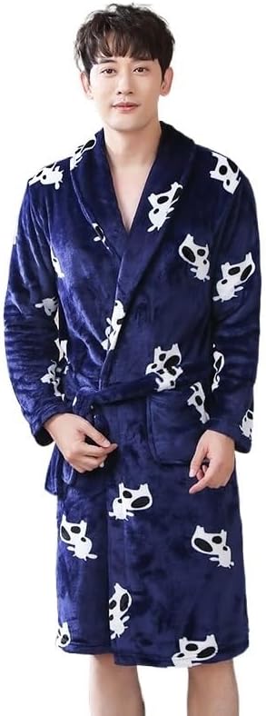 bathrobe Men Stripe Flannel Bathrobe Sleepwear Robe Thick Coral pijama hombre Bath Pajamas unisex-adult