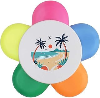 Azeeda 'Stylised Beach Scene' Flower Shape Hi...