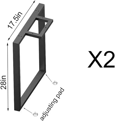 28 pulgadas de altura y 17.5 pulgadas de ancho, patas de muebles rústicas decorativas cuadradas para mesa, patas de escritorio de metal resistente,