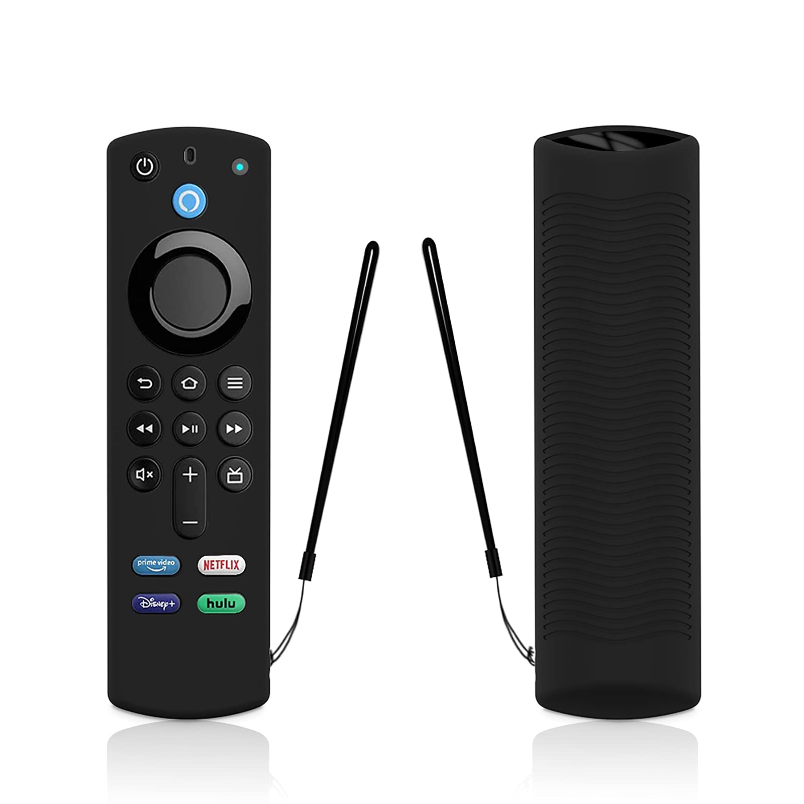 Black Remote Case Replacement for Stick (3rd Gen) / 4K Max 2021 Release Voice Remote, Silicone Protective Case Sleeve with Lanyard - LEFXMOPHY