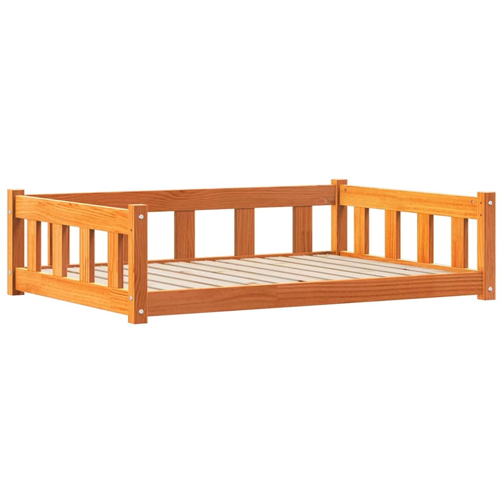 Legowisko dla psa woskowobrązowe 100 x 70 x 28 cm lite drewno sosnowe, do 20 kg | Lite drewno sosnowe, prostokątne do relaksu, tylko do użytku w pomieszczeniach, łatwa pielęgnacja