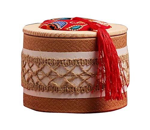 Jingyun Chá de estilo chinês Caddy recipiente de chá frasco de chá chá caixa de lata recipiente organizador de chá-castanho 70 g