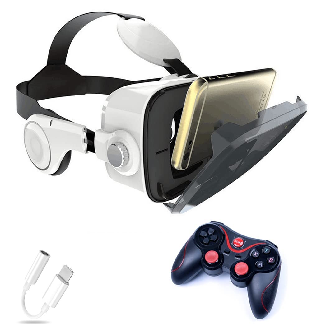 Occhiali VR, Visore Realtà Virtuale, Cuffie 3D VR Compatibile con Tutti Gli, Lente Regolabile per Film e Giochi 3D, per iPhone 13 Pro Max/13 Pro/13/12/11, per Samsung Galaxy S21, Huawei, Xiaomi