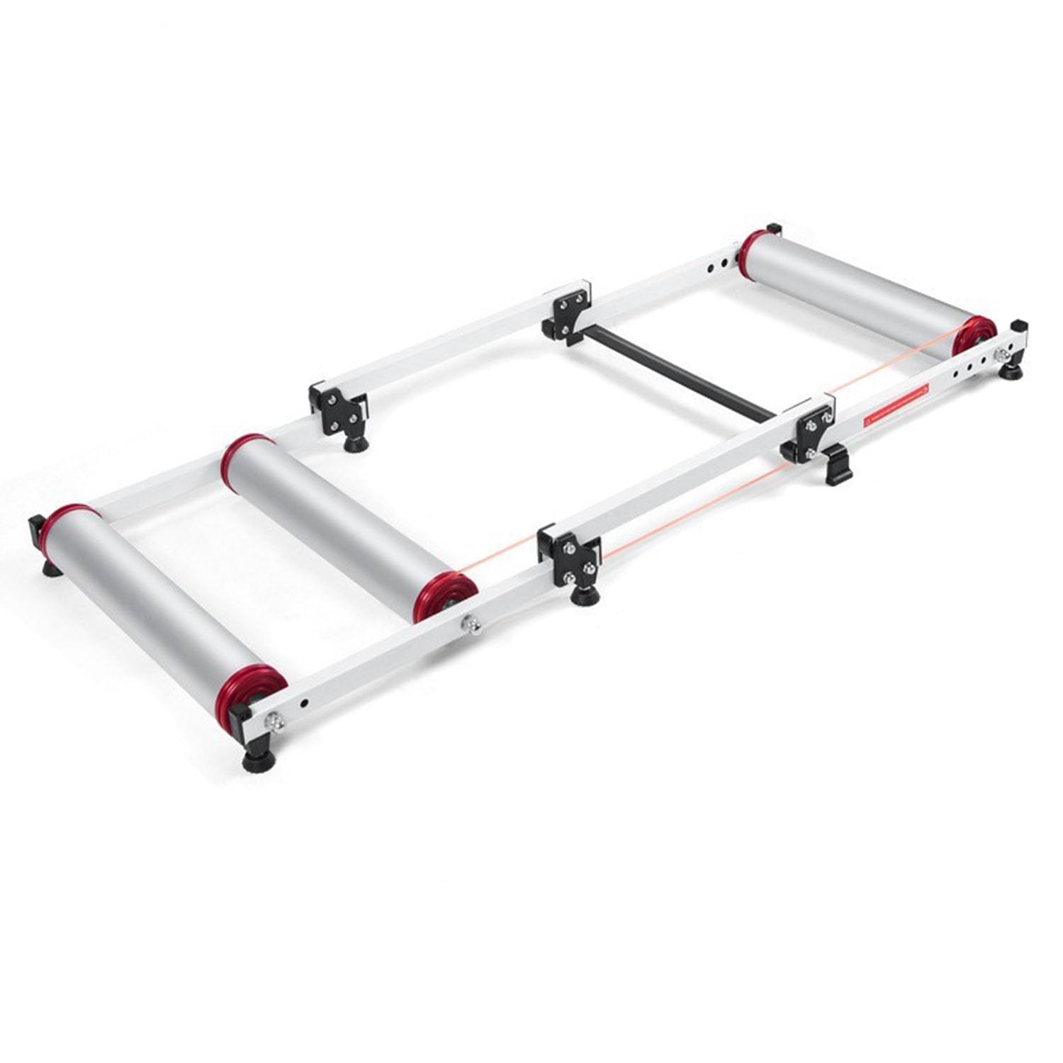 DIYTuning Bike Rollers Adjustable Bike Trainer Stand Foldable Indoor Home Cycling Rack Mountain Bicycle Roller with Resistance for MTB Road Bike Exercise Fitness (White)