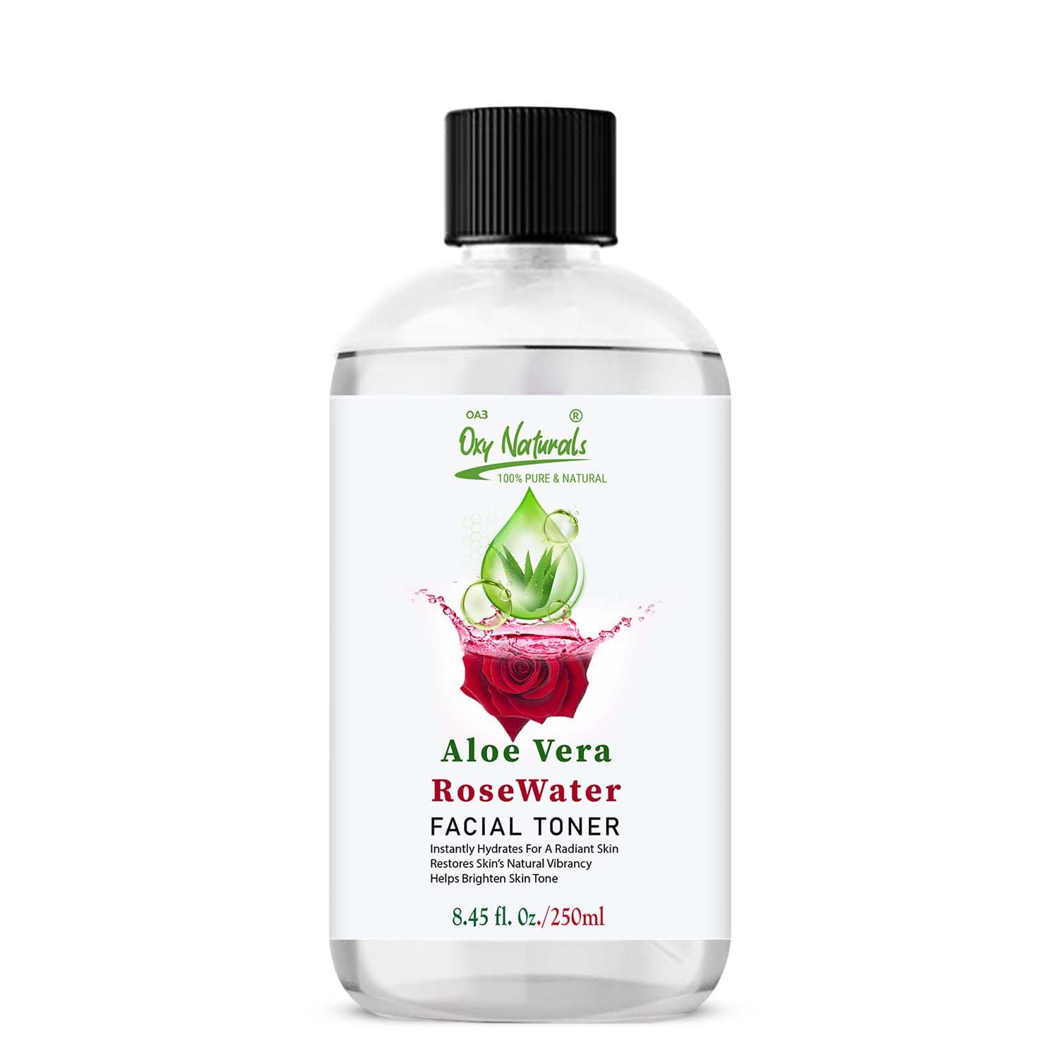 Oxy Naturals Rose Mist – Hydrating & Cooling Facial Toner with Rose Water and Aloe Vera -250ml