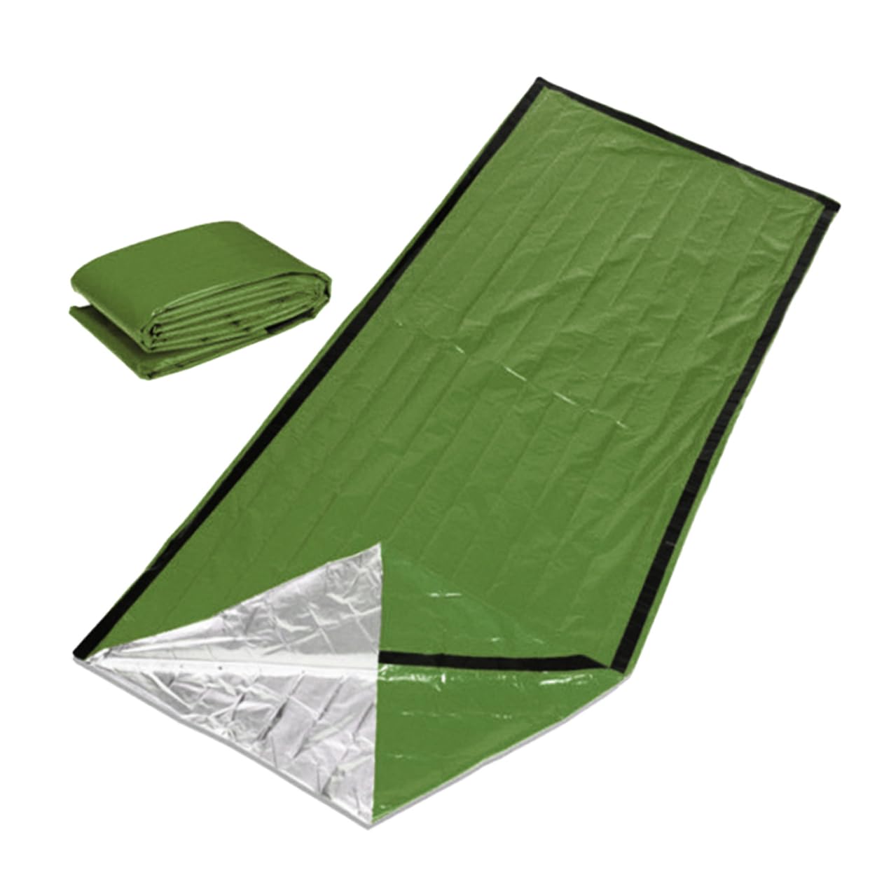 ifundom Outdoor Emergency Thermal Survival Camping Travel Bag for Winter Autumn Lightweight Insulated Green Blanket for Camping Picnic