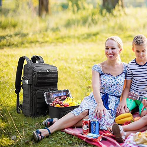 BERTASCHE Taktisch Rucksack Trekkingrucksack 35L Wanderrucksack für Outdoor Sport Uni Schule Reise, Schwarz - Image 7