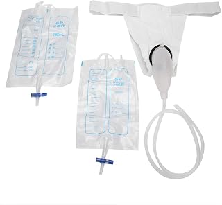 Silicone Urine Collector, Male Urine Collection Bag Reusable Silicone Urinary Drainage Bag Urine Collection Bag for Men Elderly Bedridden, Can Be Disassembled, Washed and Replaced for Multiple
