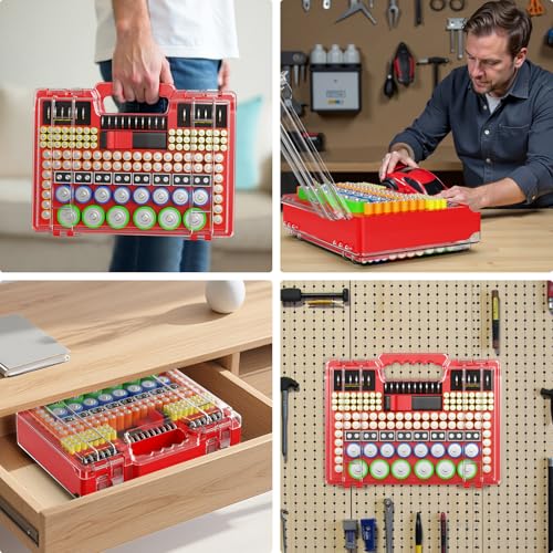 Caja organizadora de pilas Molutsody con probador - 40% descuento