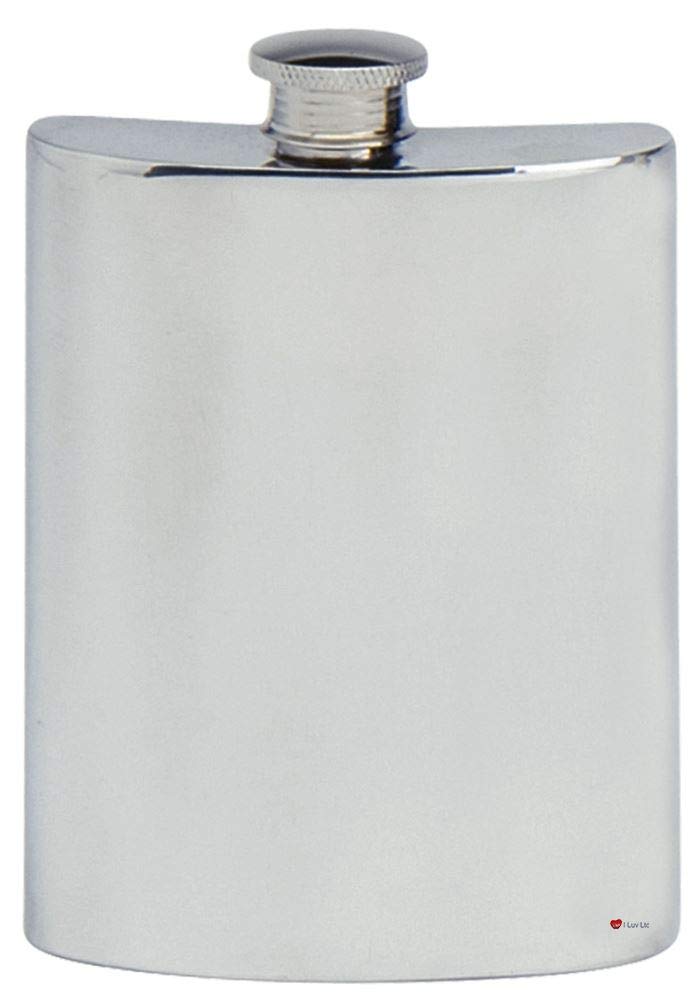 Amazon.co.jp: 6oz Pewter Spirit Liquor Hip Flask - Plain Polished