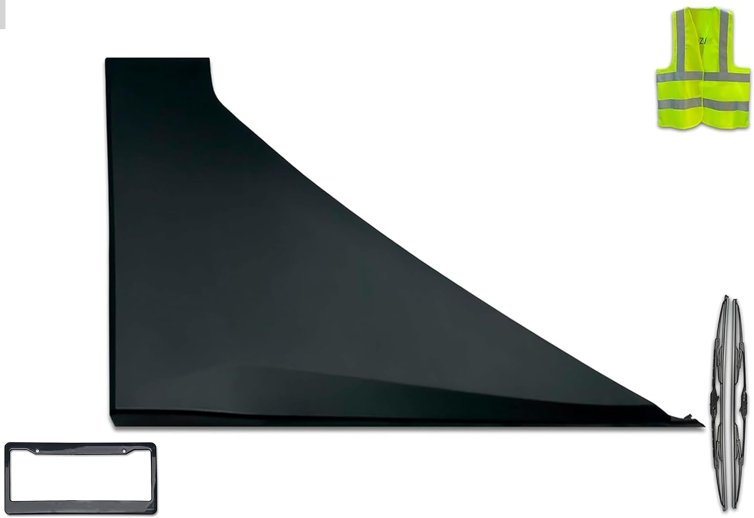 KOZAK Side Fairing Panel - Partial Skin Compatible with Kenworth T680 Next Gen 2022+, Right Passenger Side Includes Logo, 2x 22" Windshield Wipers, License Plate Frame and Vest