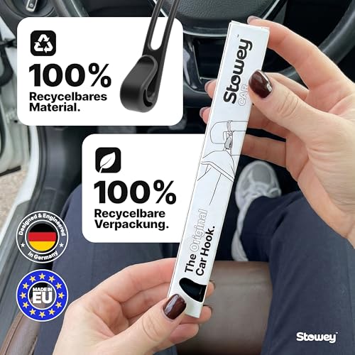 Car Hook Kleiderhaken für Auto Haltegriff (4 Stk.) - Der Jackenhalter Auto hält Jacken & Taschen bis 10kg, Auto Kleiderhaken aus weichem Material, Haken für Haltegriff Auto, Auto Kleiderbügel Schwarz