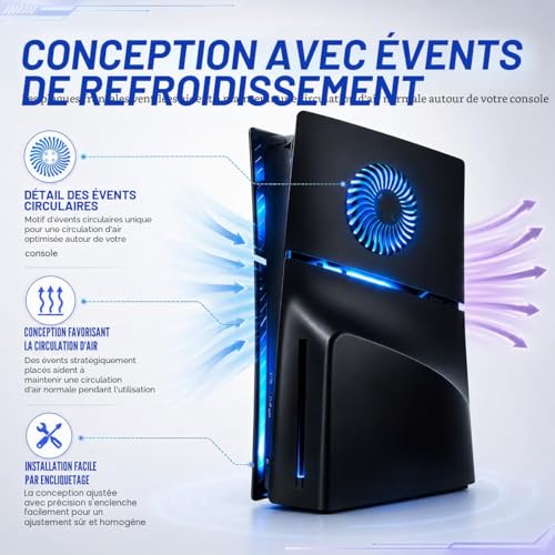Façade LED RVB pour PS5 Slim plaques de rechange premium - 6