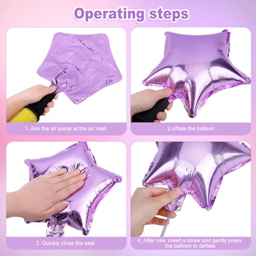 Ouddy Life 162Pcs Hot Pink and Purple Teal Blue Balloon Arch kit, Crown Pentagram Explosion Cross Star Foil Balloons for Princess Birthday Wedding Baby Shower Decorations Party Supplies - Image 4