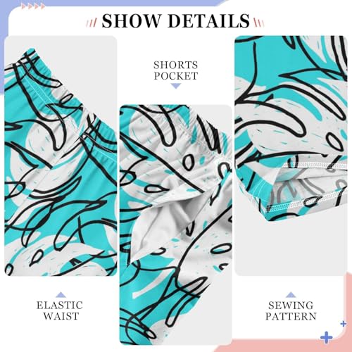 ZZXXB Watercolor Palm Trees Boys Long Pants Soft Trousers Elastic Waist Kids Lounge Bottoms with Pockets S-XL4