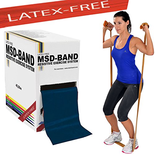 Msd Latex Band Free Extra Strong 45.50 m Training Medium High Roll Elastic Band Blue