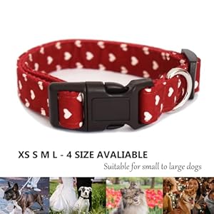 Dog Collar, Cute Cotton Dog Collars Adjustable Soft Girl Dog Collars for Small Medium Large Dogs